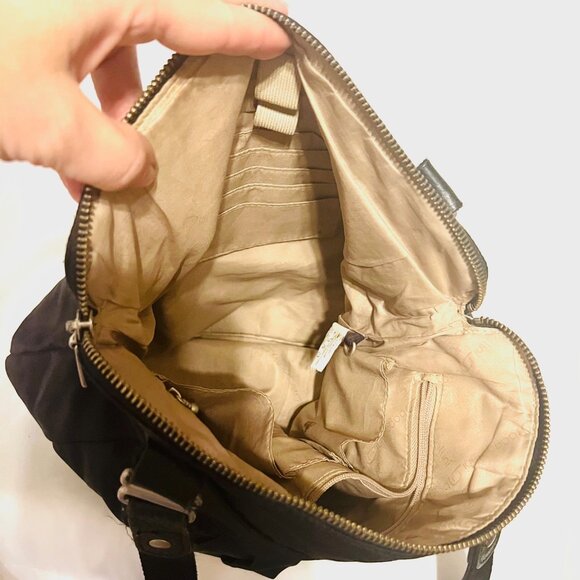 Baggalini Shoulder Tote Bag/purse-Black/Tan-Lightweight-Roomy-Zip up top - Picture 12 of 14